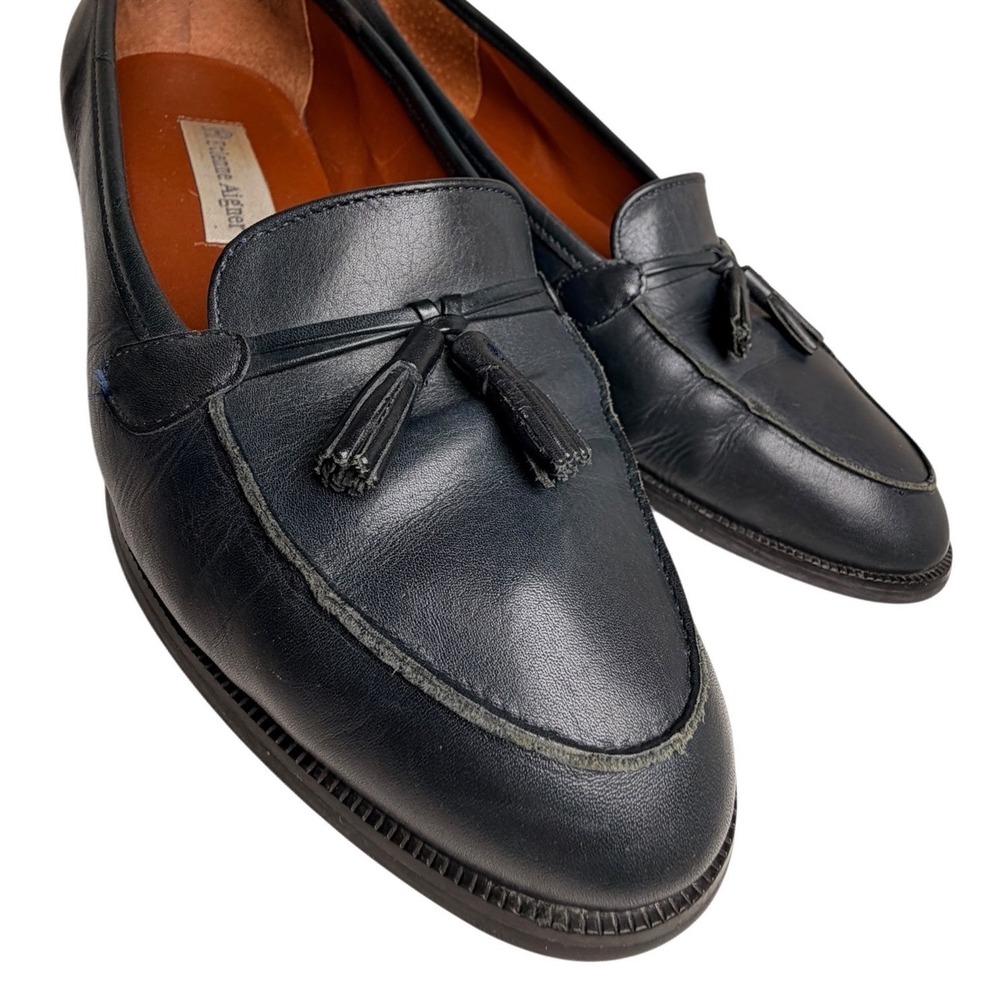 Vintage Etienne Aigner Ally Navy Leather Tassel Loafers 8.5 - Picture 3 of 14